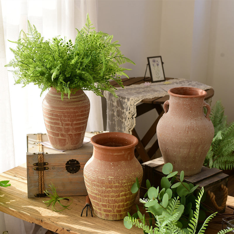 Large Red Mud Vase!