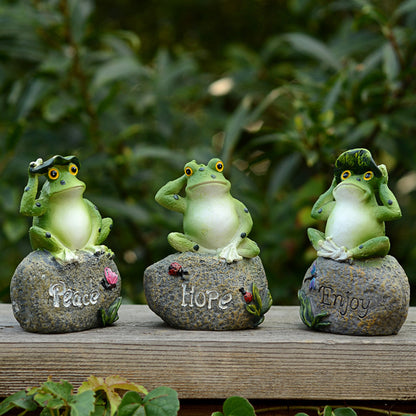 Set of Frog Garden Statues