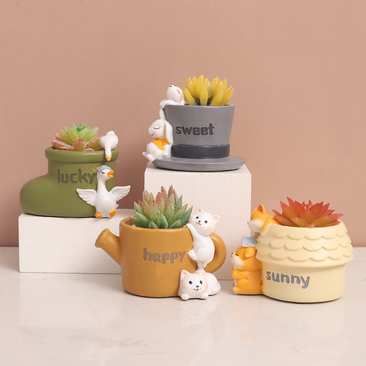 Creative Home Desktop Decorative Succulent Flower Pot