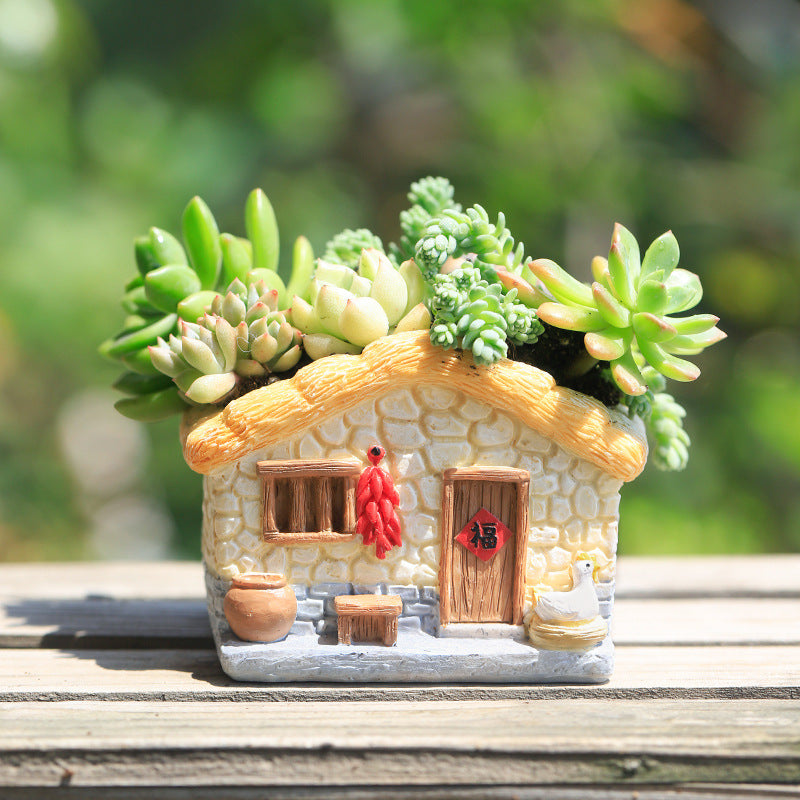 Mini House Succulent Flowerpot!